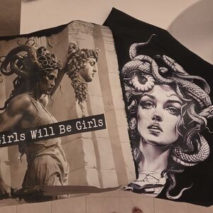 SHEIN Set - Medusa Head / Medusa Holding Head girls Will Be Girls Shirts
